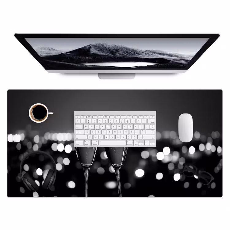 Bureau onderlegger - Bubbels - Proosten - Champagneglazen - Stadslichten — 3