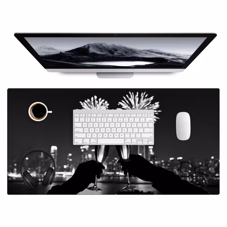 Bureau onderlegger - Vuurwerk - Proosten - Skyline - Champagne — 3