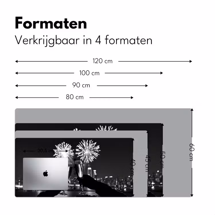 Bureau onderlegger - Vuurwerk - Proosten - Skyline - Champagne — 7