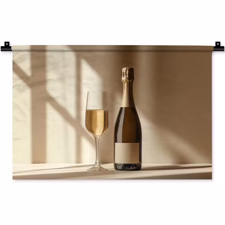 Wandkleed - Champagne - Beige - Schaduw - Bubbels — 1