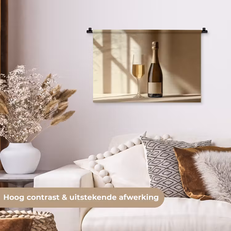 Wandkleed - Champagne - Beige - Schaduw - Bubbels — 4