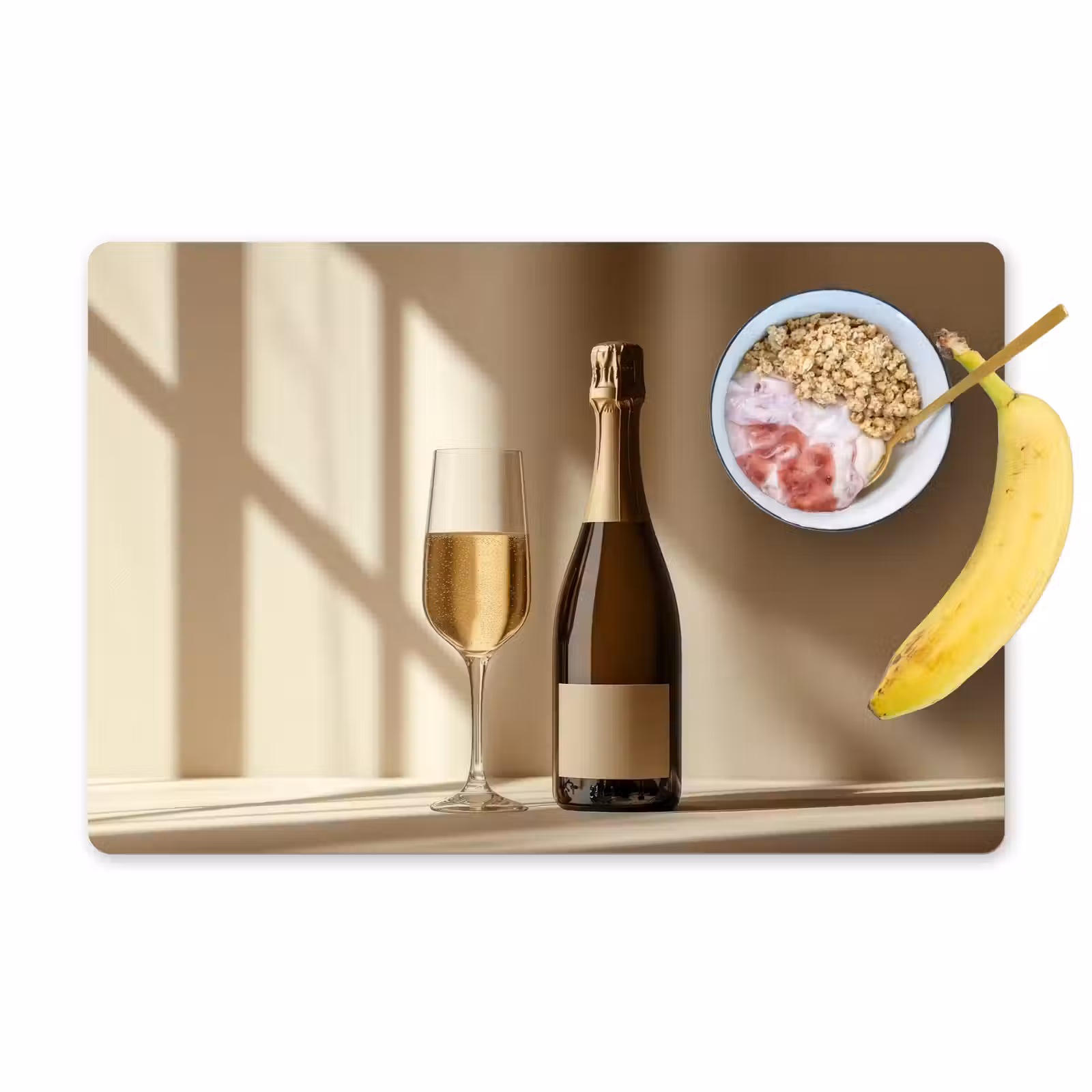 Placemat - 6 stuks - Champagne - Beige - Schaduw - Bubbels — 1