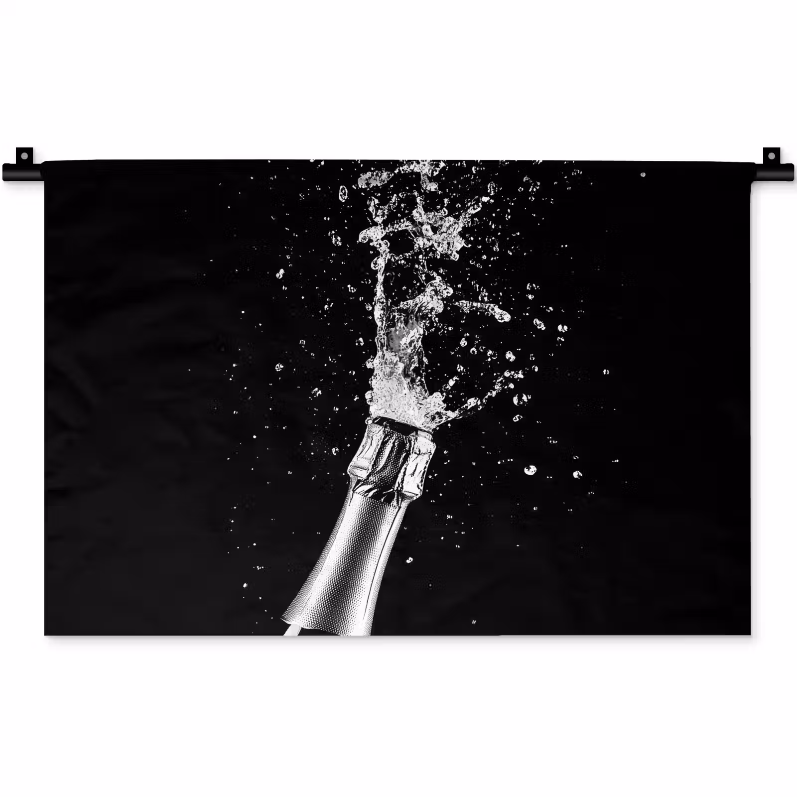 Wandkleed - Champagne - Zwart - Spetters - Popping — 1