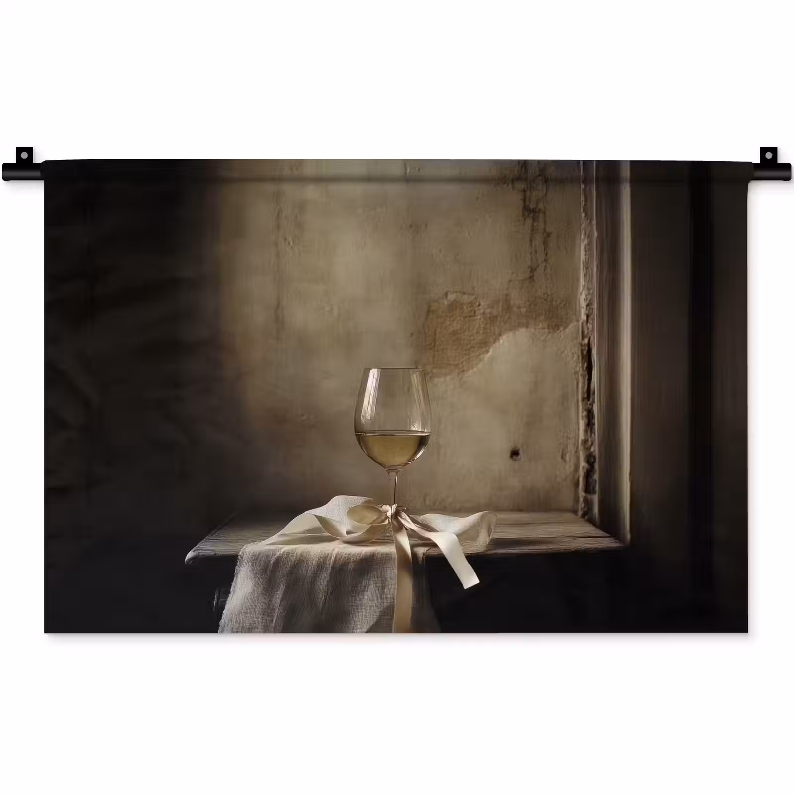 Wandkleed - Strik - Beige - Witte - Wijn — 1
