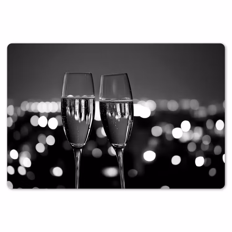 Placemat - 6 stuks - Bubbels - Proosten - Champagneglazen - Stadslichten — 7