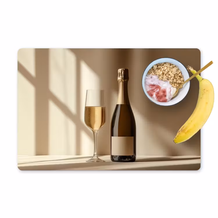 Placemat - 6 stuks - Champagne - Beige - Schaduw - Bubbels — 1