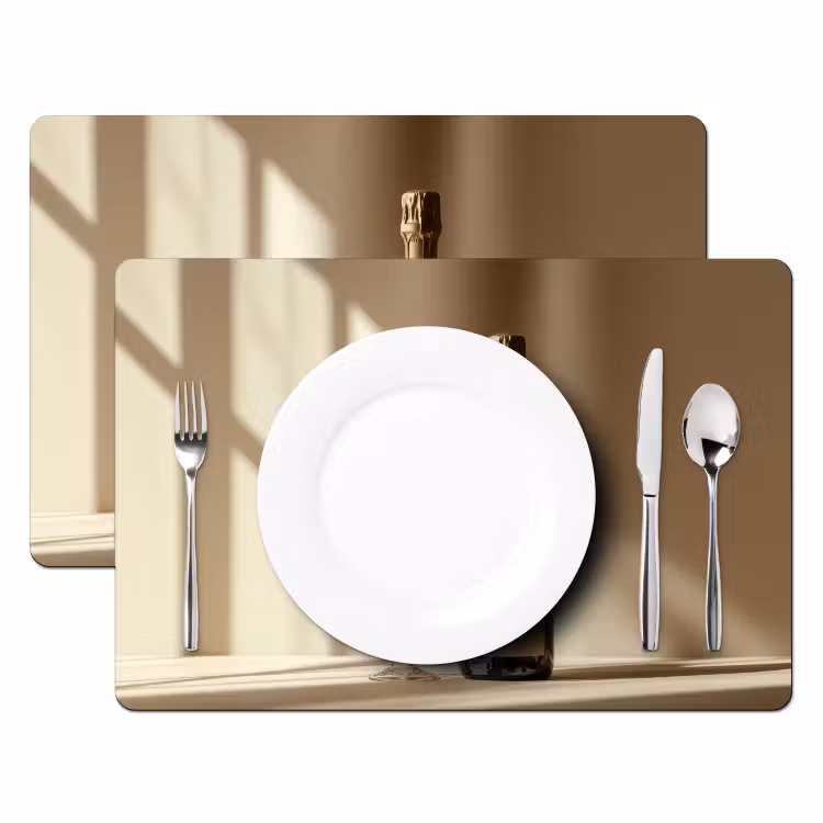 Placemat - 6 stuks - Champagne - Beige - Schaduw - Bubbels — 2