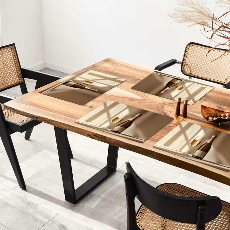 Placemat - 6 stuks - Champagne - Beige - Schaduw - Bubbels — 5