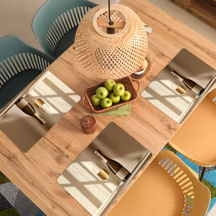Placemat - 6 stuks - Champagne - Beige - Schaduw - Bubbels — 6