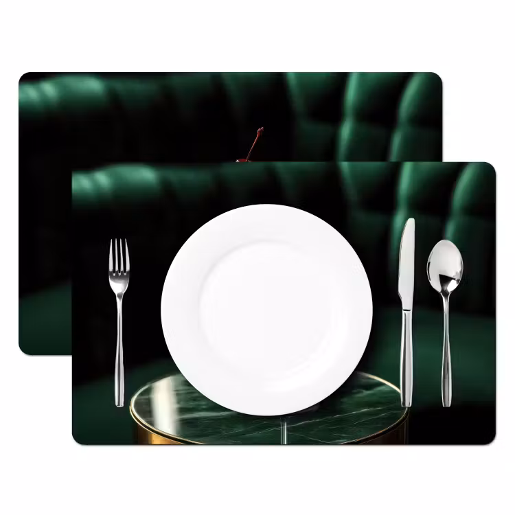 Placemat - 6 stuks - Kers - Cocktail - Rood - Marmer — 2