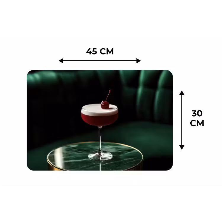 Placemat - 6 stuks - Kers - Cocktail - Rood - Marmer — 3