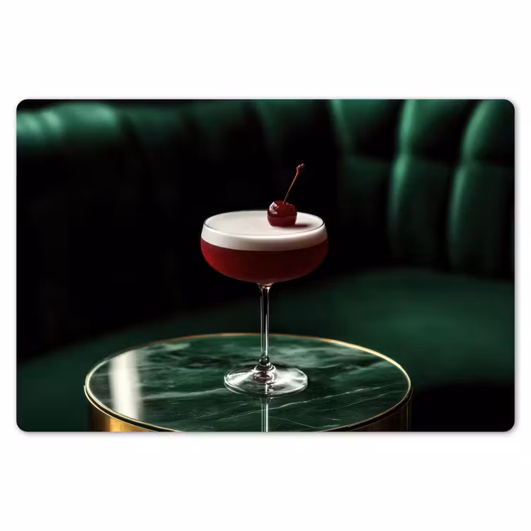 Placemat - 6 stuks - Kers - Cocktail - Rood - Marmer — 7