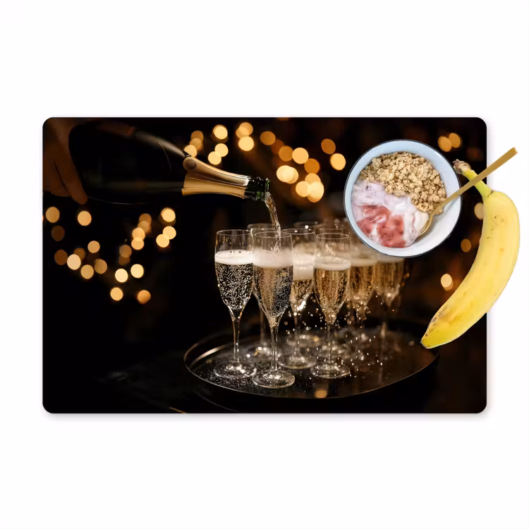 Placemat - 6 stuks - Lichter - Champagner - Gläser — 1