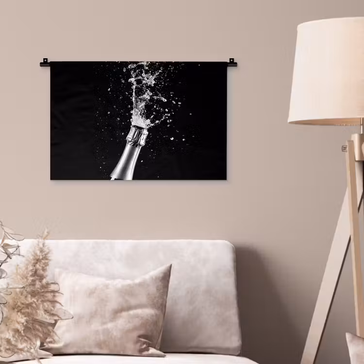 Wandkleed - Champagne - Zwart - Spetters - Popping — 2