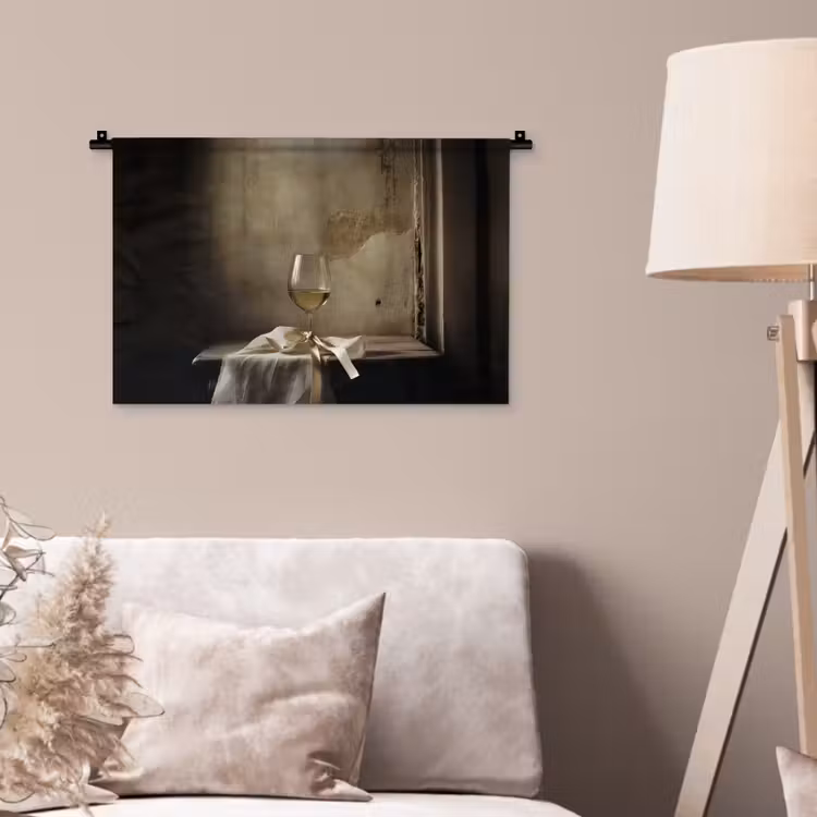 Wandkleed - Strik - Beige - Witte - Wijn — 2