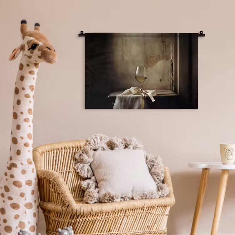 Wandkleed - Strik - Beige - Witte - Wijn — 5