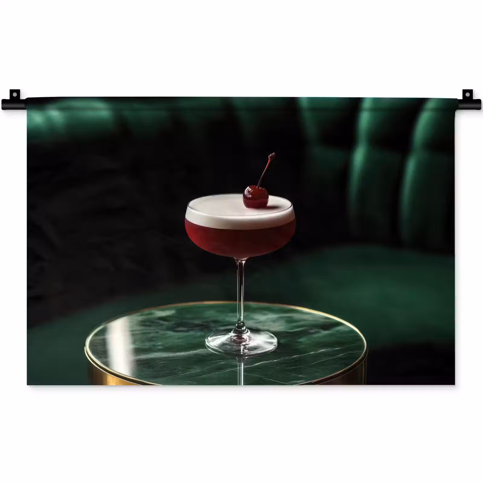 Wandkleed - Kers - Cocktail - Rood - Marmer — 1