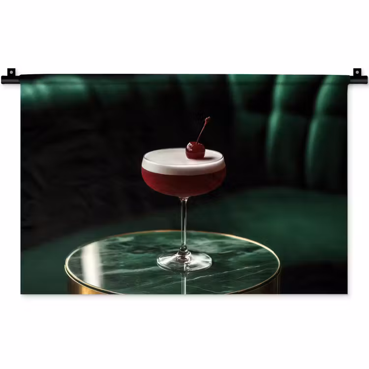 Wandkleed - Kers - Cocktail - Rood - Marmer — 1