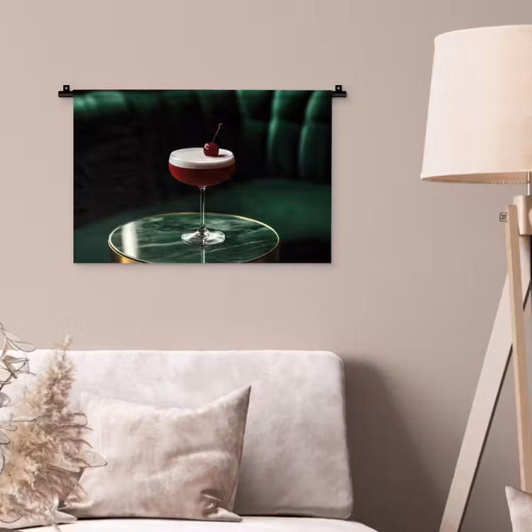 Wandkleed - Kers - Cocktail - Rood - Marmer — 2