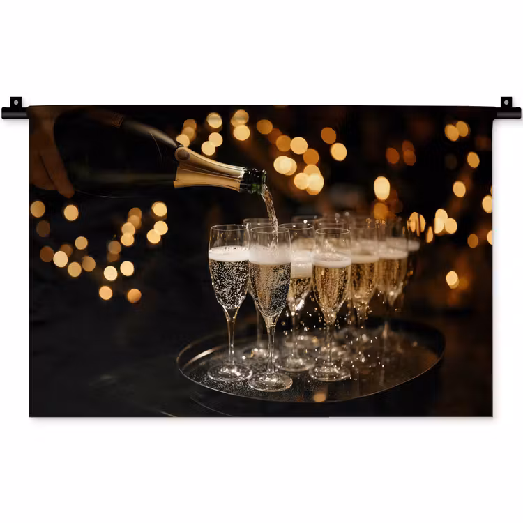 Wandkleed - Lichter - Champagner - Gläser — 1