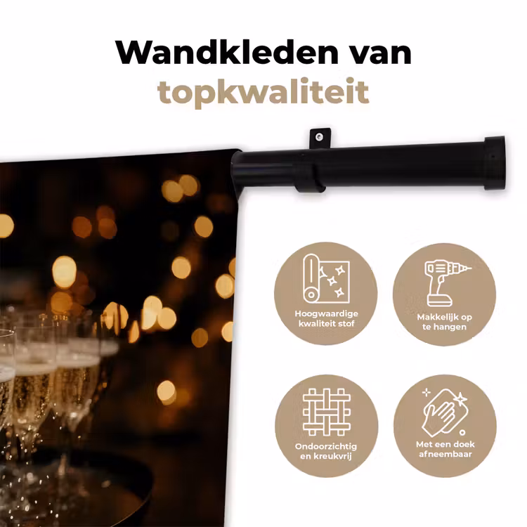 Wandkleed - Lichter - Champagner - Gläser — 3