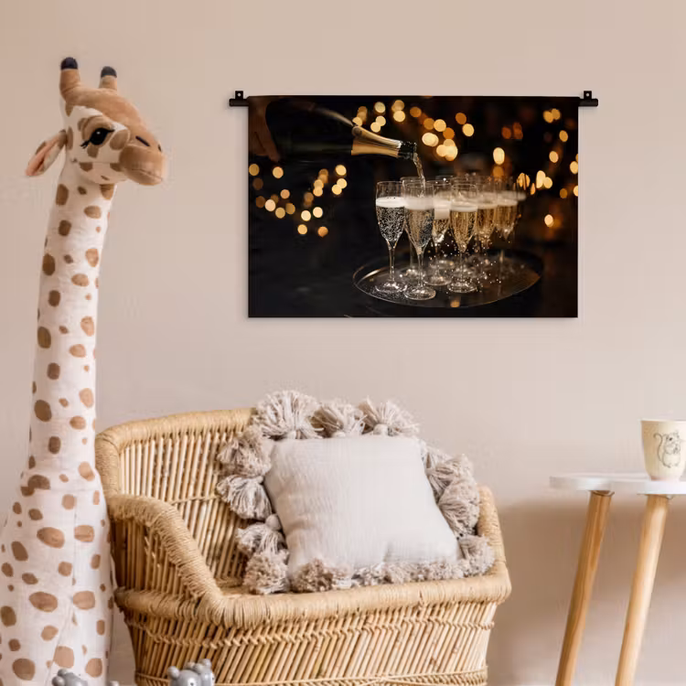 Wandkleed - Lichter - Champagner - Gläser — 5