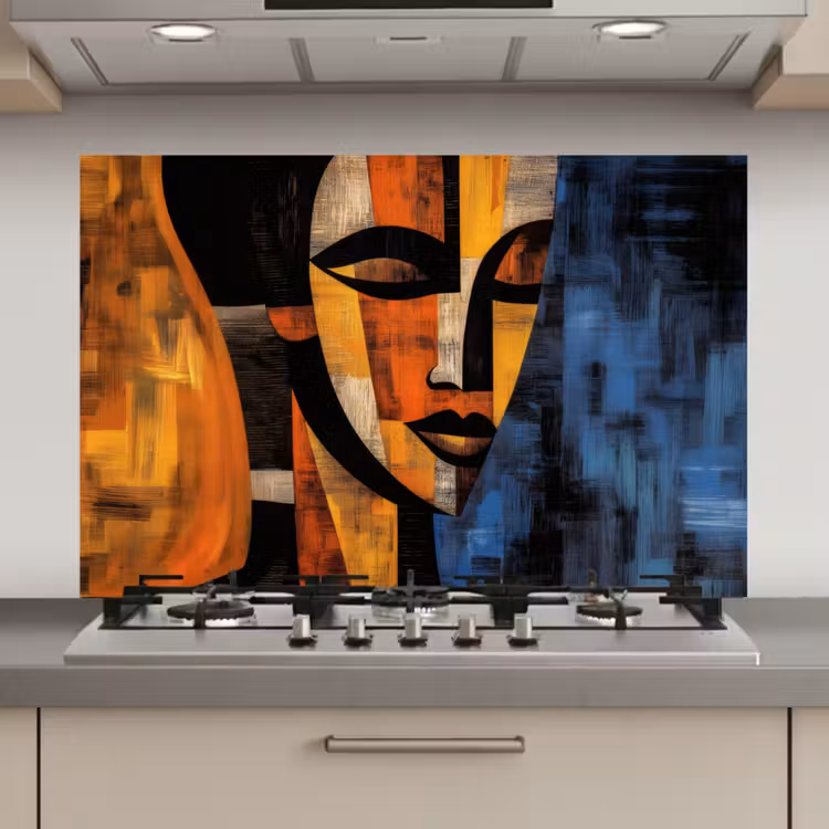 Spatscherm keuken - Abstract - Portret - Kleurvakken — 1