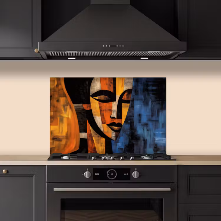 Spatscherm keuken - Abstract - Portret - Kleurvakken — 2