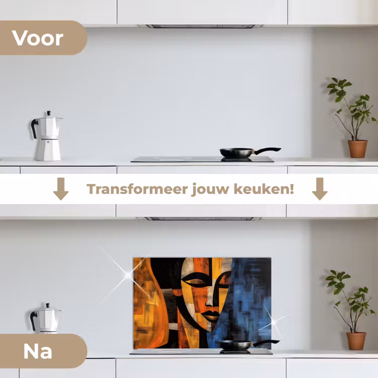 Spatscherm keuken - Abstract - Portret - Kleurvakken — 3