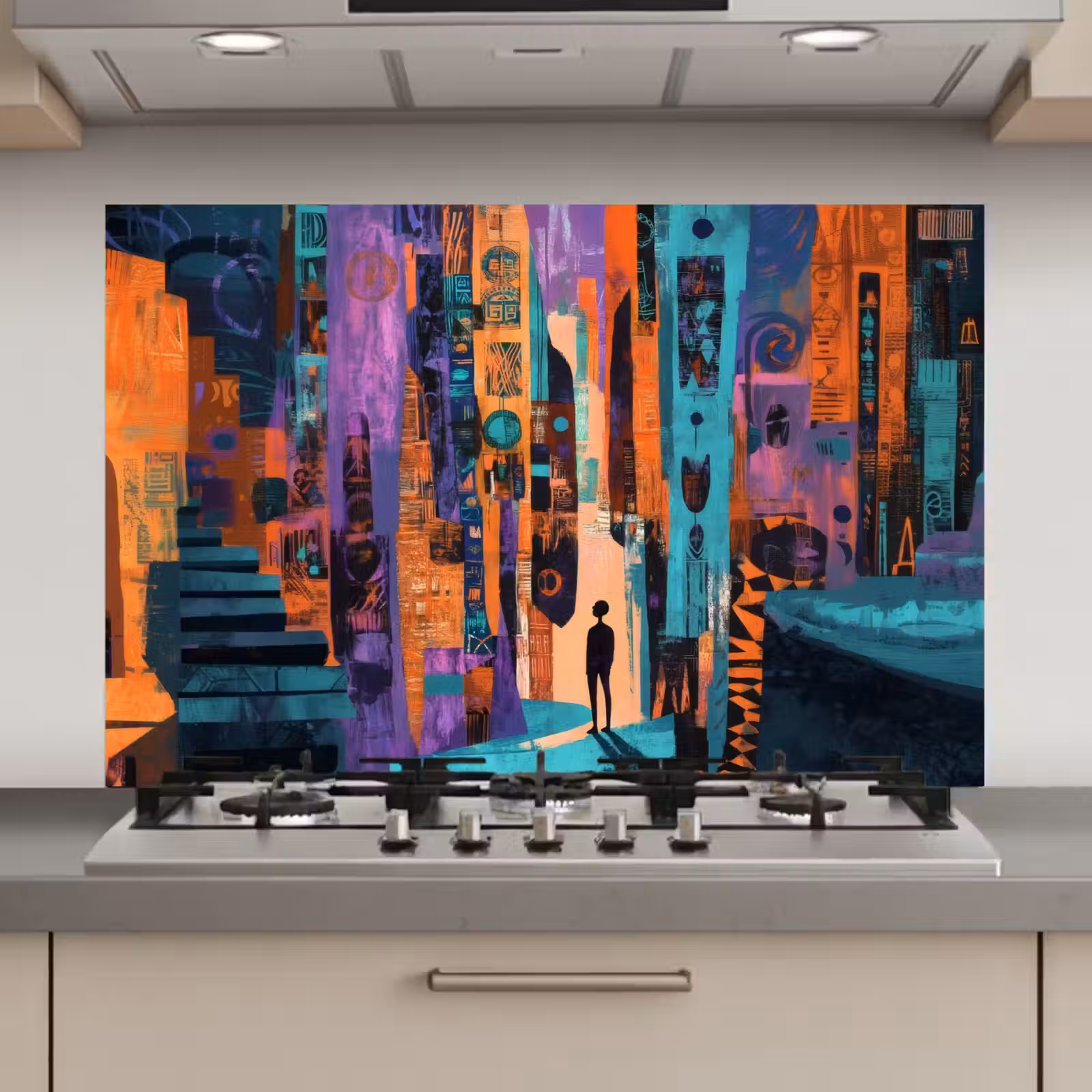 Spatscherm keuken - Abstract - Figuren - Kleurrijk — 1