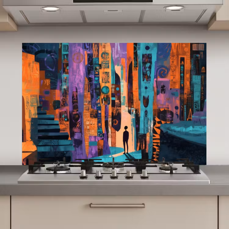 Spatscherm keuken - Abstract - Figuren - Kleurrijk — 1