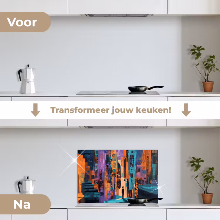 Spatscherm keuken - Abstract - Figuren - Kleurrijk — 3