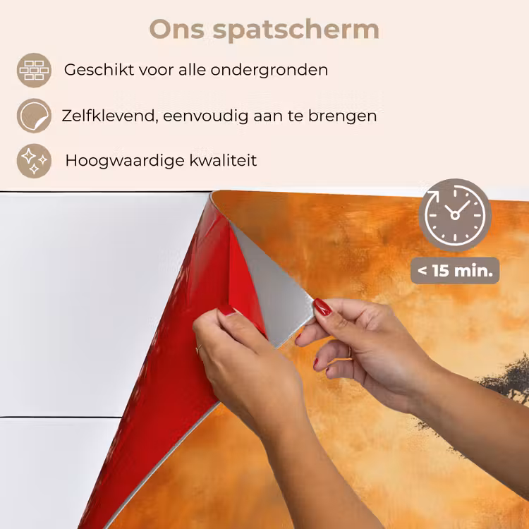 Spatscherm keuken - Boom - Landschap - Oranje — 4