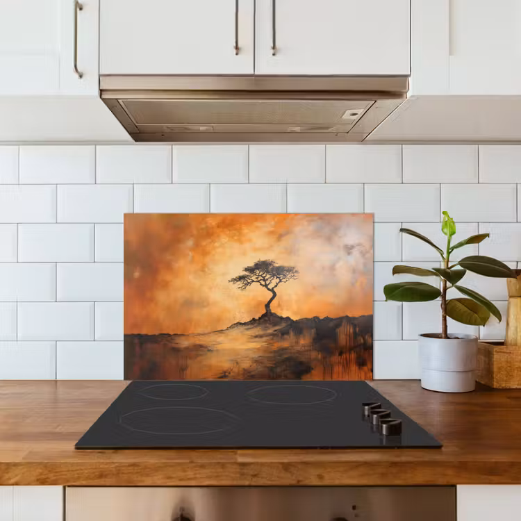 Spatscherm keuken - Boom - Landschap - Oranje — 6