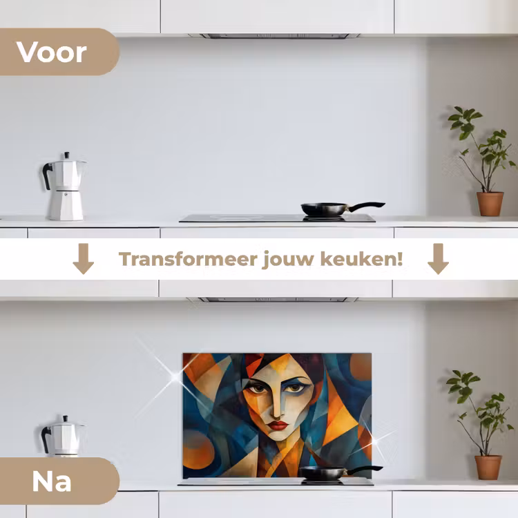Spatscherm keuken - Portret - Abstract - Vormen — 3