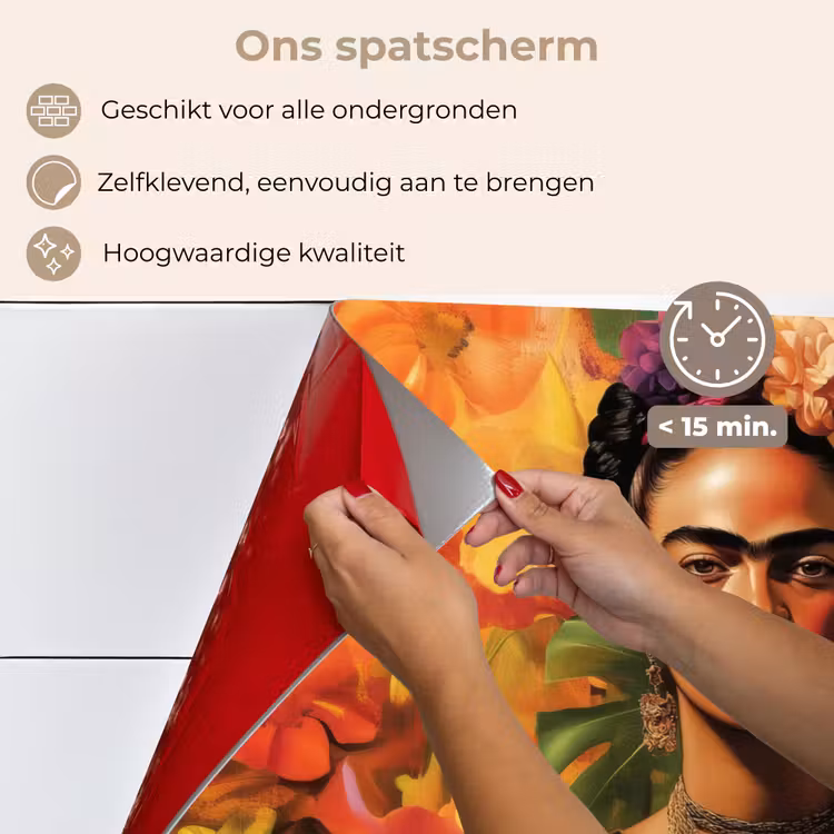 Spatscherm keuken - Vrouw - Bloemen - Papegaai - Schilderachtig — 4