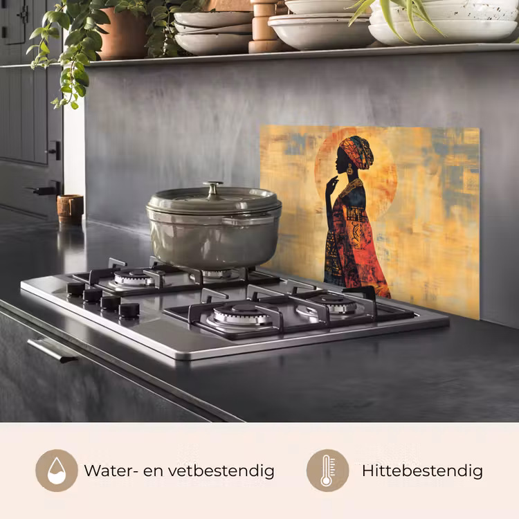 Spatscherm keuken - Vrouw - Silhouet - Patronen - Sierlijk — 7