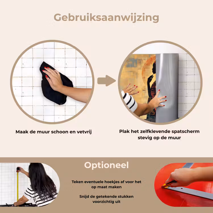 Spatscherm keuken - Vrouw - Silhouet - Patronen - Sierlijk — 8
