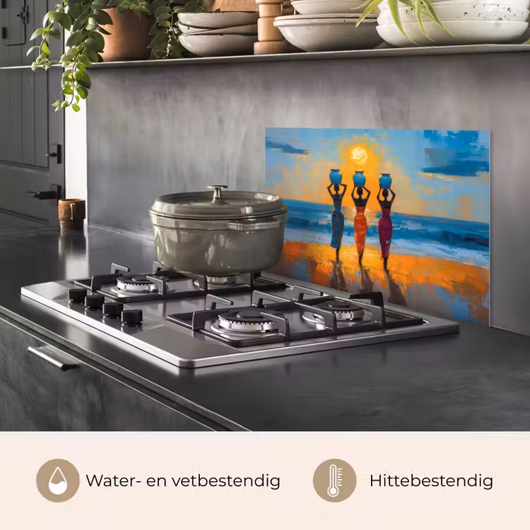 Spatscherm keuken - Vrouwen - Strand - Zondsondergang — 7