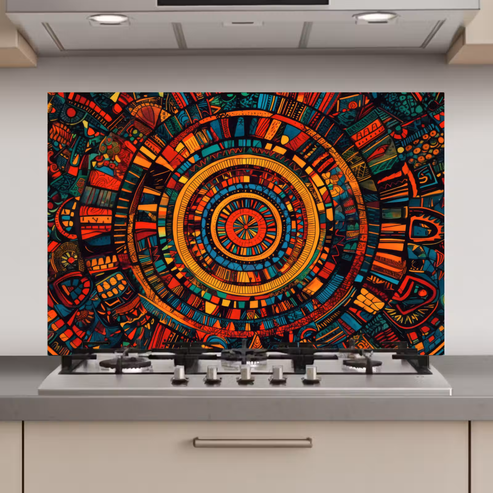 Spatscherm keuken - Mandala - Cirkels - Patronen — 1