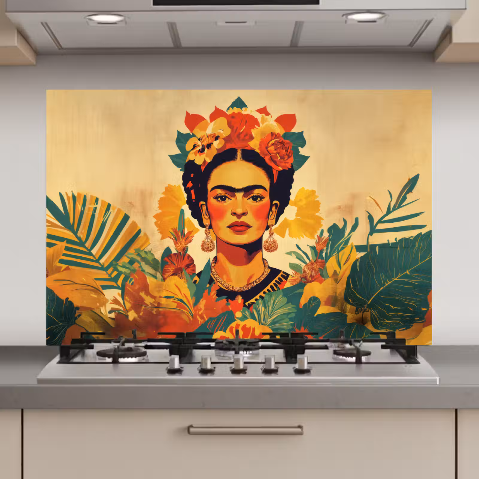 Spatscherm keuken - Vrouwelijk - Bloemen - Sieraden — 1