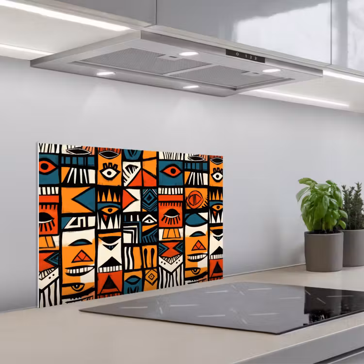 Spatscherm keuken - Abstract - Gezichten - Mozaïek — 5