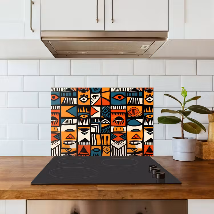 Spatscherm keuken - Abstract - Gezichten - Mozaïek — 6