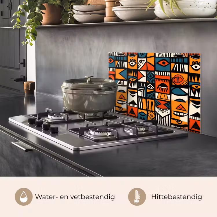 Spatscherm keuken - Abstract - Gezichten - Mozaïek — 7