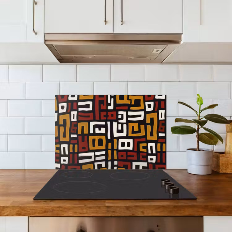 Spatscherm keuken - Abstract - Patroon - Rood — 6