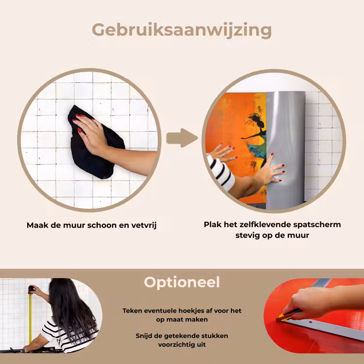 Spatscherm keuken - Dansen - Vrouwen - Verfstructuur — 8