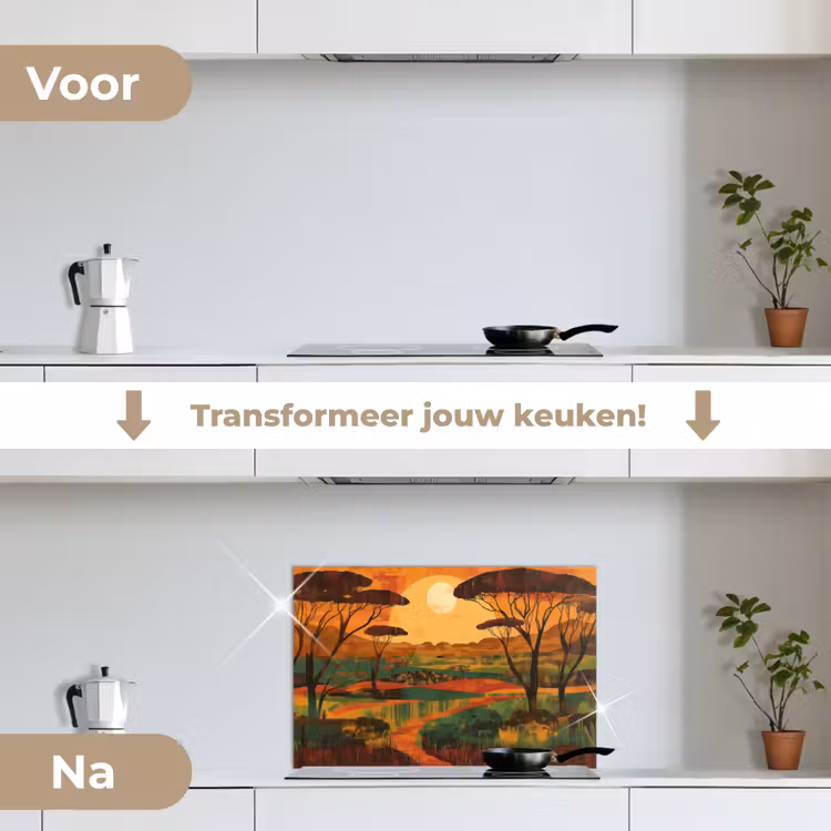 Spatscherm keuken - Landschap - Afrikaans - Zon — 3