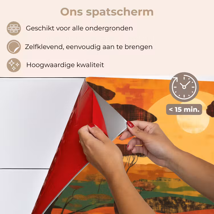 Spatscherm keuken - Landschap - Afrikaans - Zon — 4