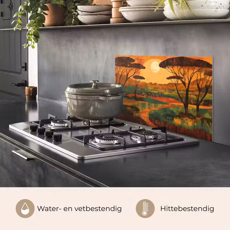 Spatscherm keuken - Landschap - Afrikaans - Zon — 7