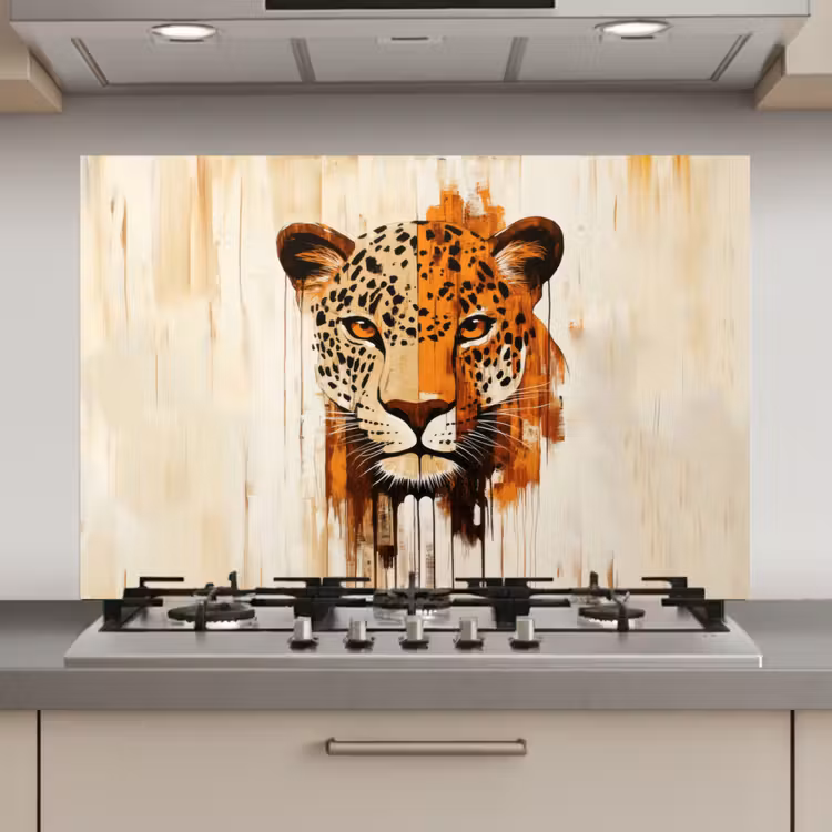 Spatscherm keuken - Luipaard - Symmetrisch - Strepen — 1